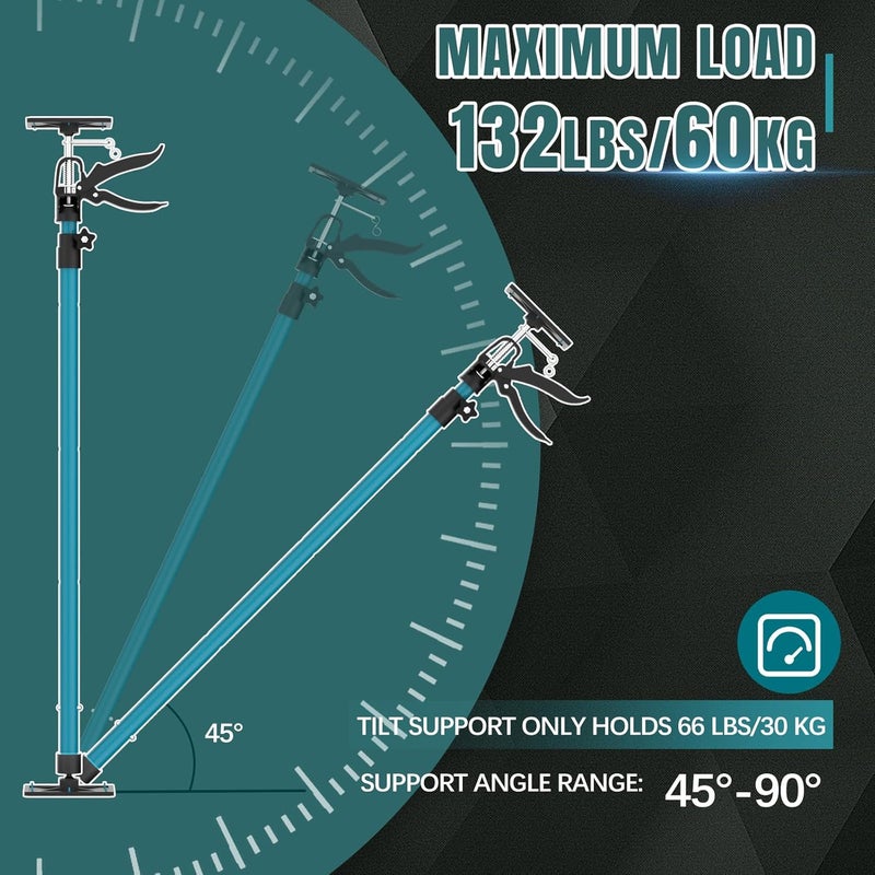 OUTIMATE Adjustable Support Pole, Cabinet Jacks for Installing Cabinets, Telescoping Support Poles Range from 45.7'' to 114.2'' Third Hand Tool for Installation, 132 LB Capacity, 2 Packs - Image 3